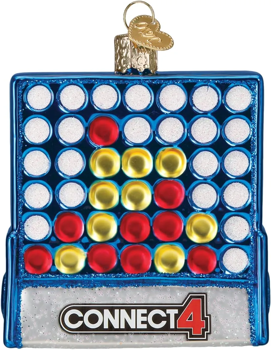 Old World Christmas Connect 4 Glass Blown Ornament for Christmas Tree