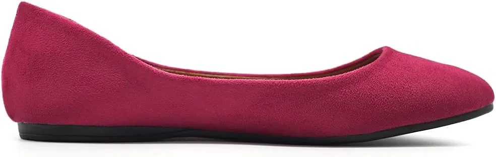 Ollio Womens Shoe Ballet Light Faux Suede Low Heels Flat