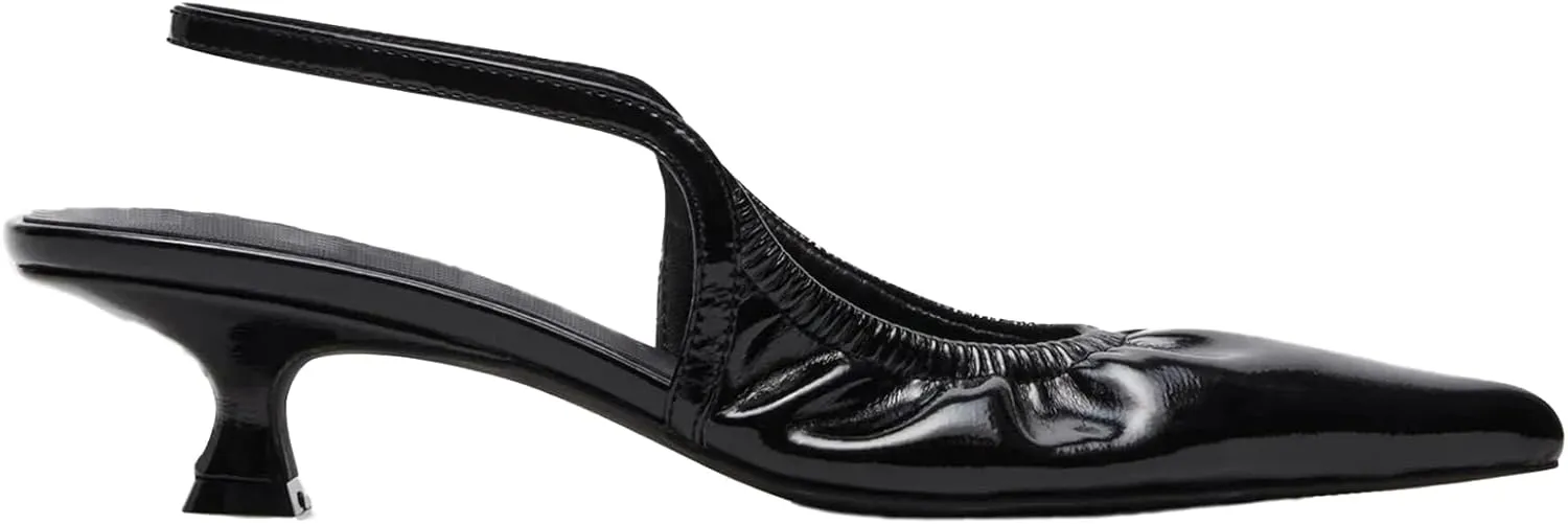 olomisa Slingback Pumps for Women, Kitten Heels with Pointed Toe Low Heel Sandals Ankle Strap Heels Slip-On Pumps