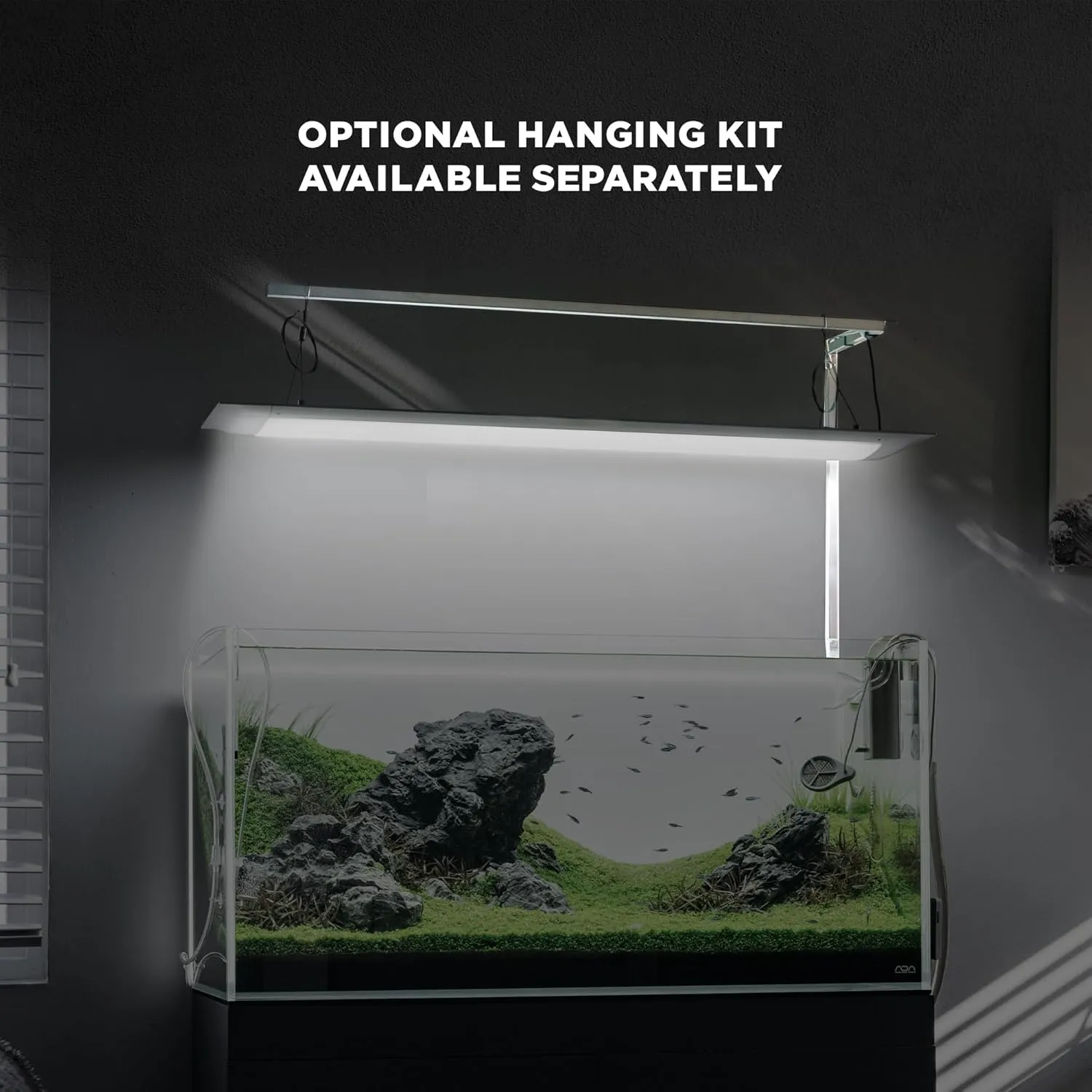 ONF Flat One  24 Inch 24/7 Cycle Aquarium Light, Yellow White Full Spectrum ColorFull LED Light, Fish Tank Light Brightness Dimmable & Color Temperature APP Controlled, Sunrise & Sunset, Pendant Style