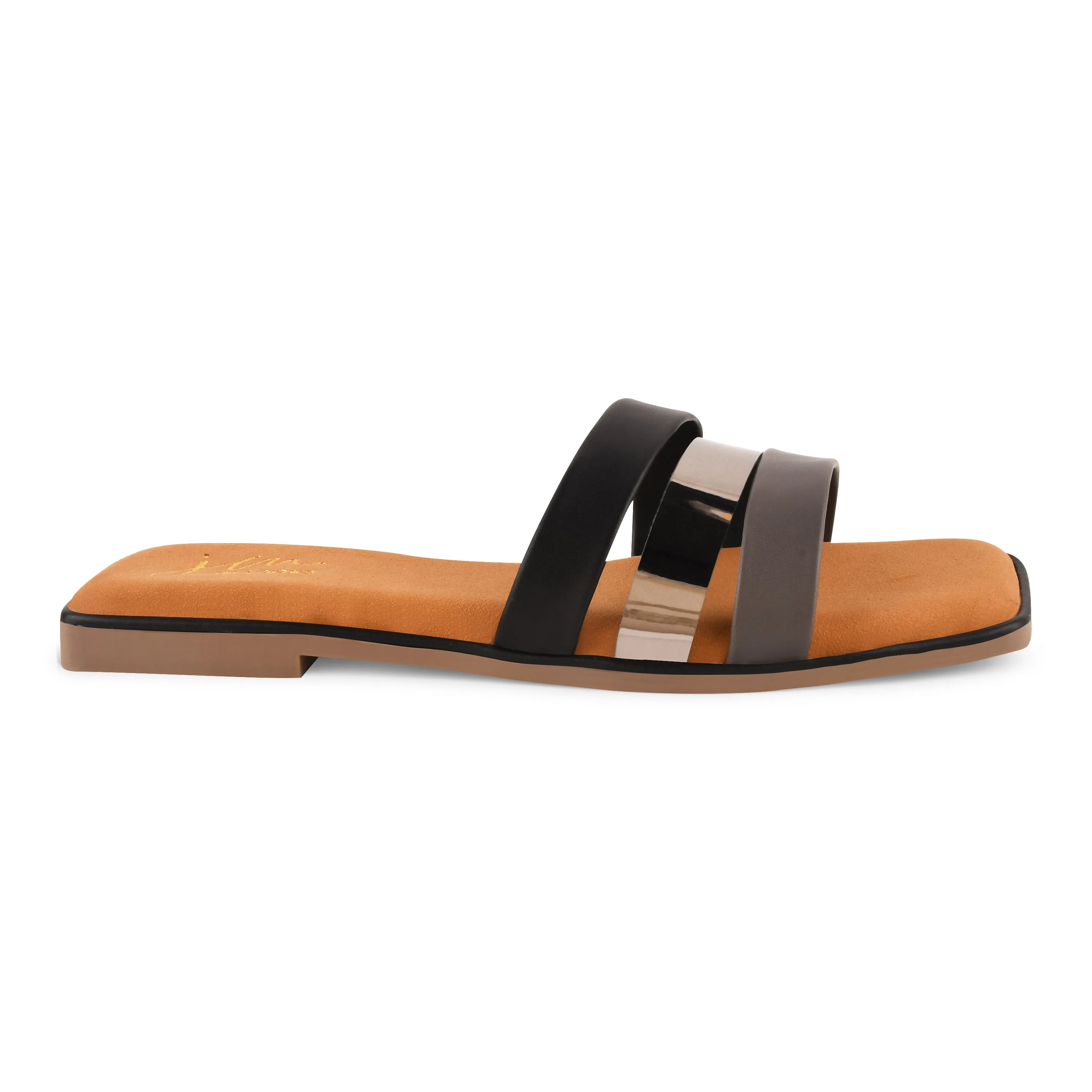 Open-Toe Slip-On Flat Sandals