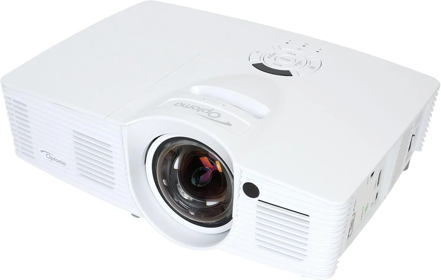 Optoma EH200ST Full 3D 1080p 3000 Lumen DLP Short Throw Projector with 20,000:1 Contrast Ratio and MHL Enabled HDMI Port , white