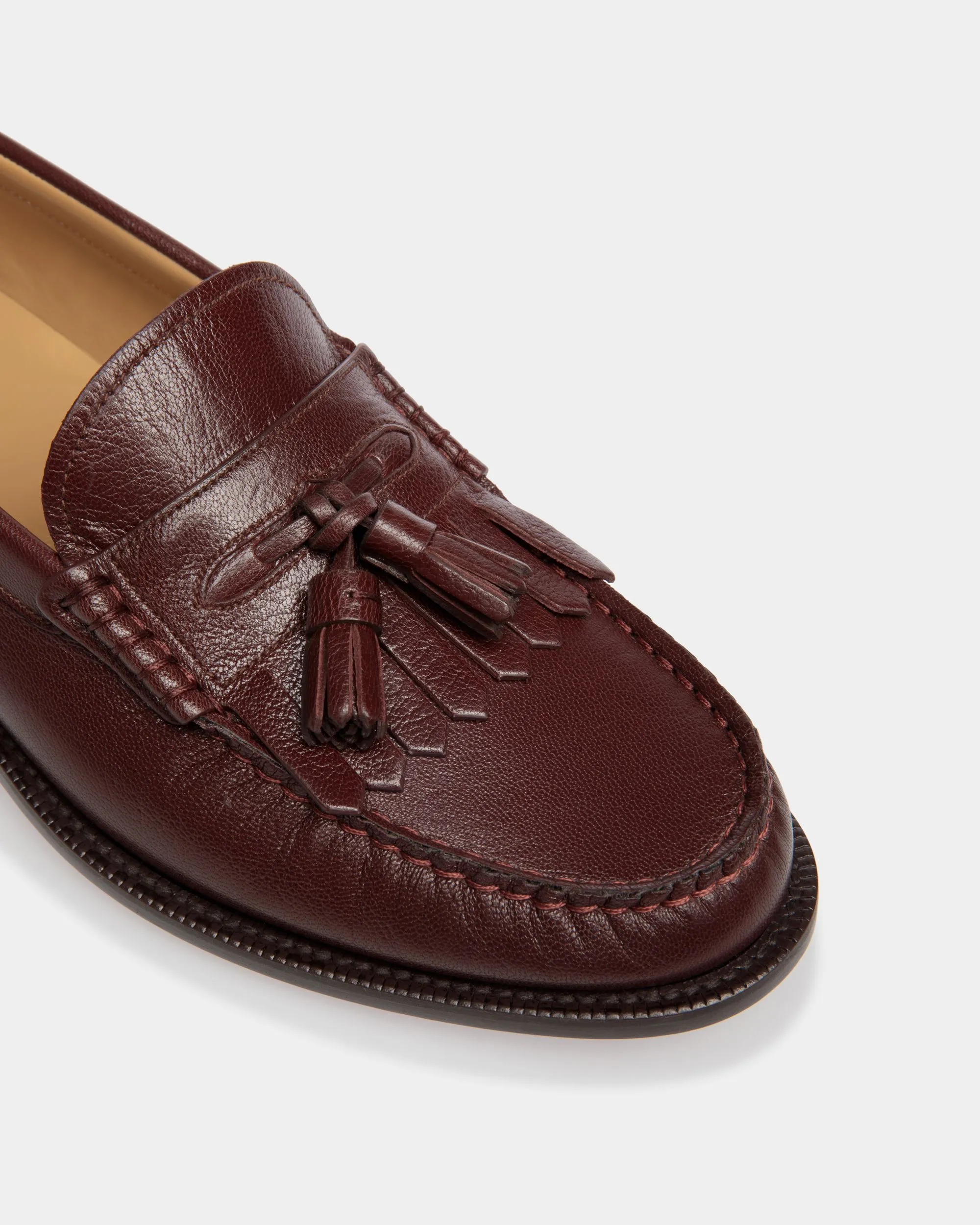 Oregon Loafer in Chestnut Brown Grained Leather