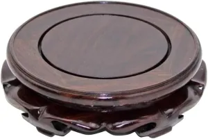 Oriental Furniture Wooden Display Stand Base Lotus Pedestal Vase Base Table Lamp Teapot Base Black Catalpa Furniture Stable Home Decoration Size5 (4.80x1.78in)