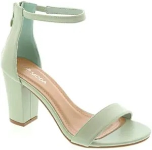 Over the Toe Strap Ankle Wrap Strap Heel Open Toe Medium Heel, Mint Pu Size 11