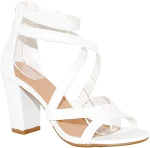 Over the Toe Strap Ankle Wrap Strap Heel Open Toe Medium Heel