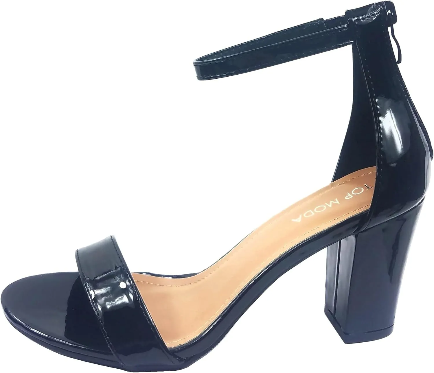 Over the Toe Strap Ankle Wrap Strap Heel Open Toe Medium Heel