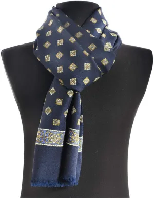Pavlovo Posad Wool Scarf for Men 11x55'' (27x140 cm) 100% Wool Men’s Shawl