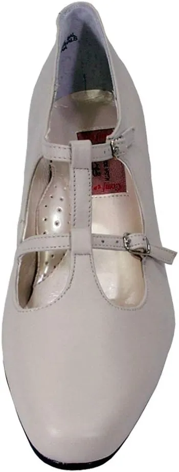 Peerage Helena Women's Wide Width Leather T-Strap High-Heel Pumps