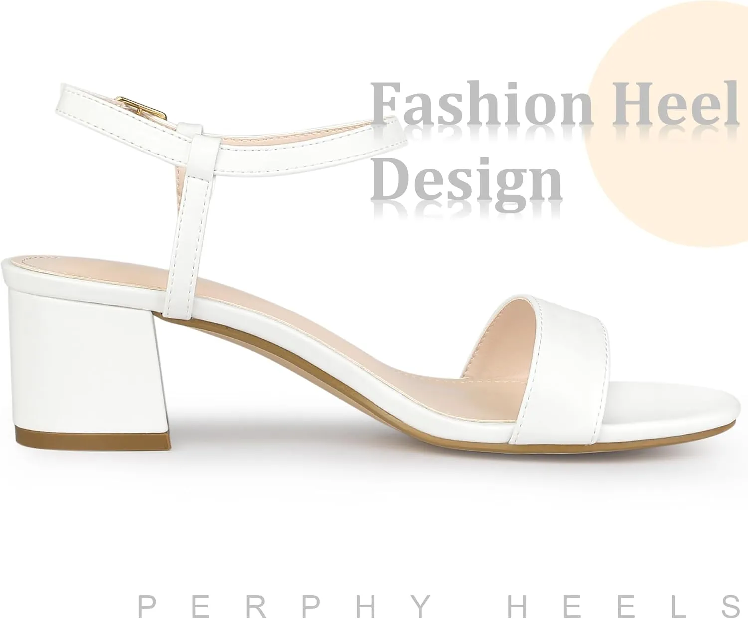 Perphy Open Toe Block Heel Ankle Strap Slingback Sandals for Women
