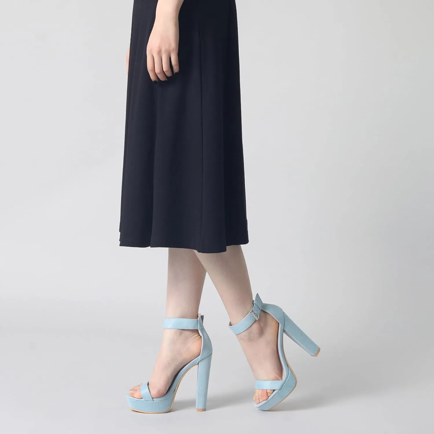 Perphy Platform High Heel Ankle Strap Chunky Heels Platform Heel Sandals for Women