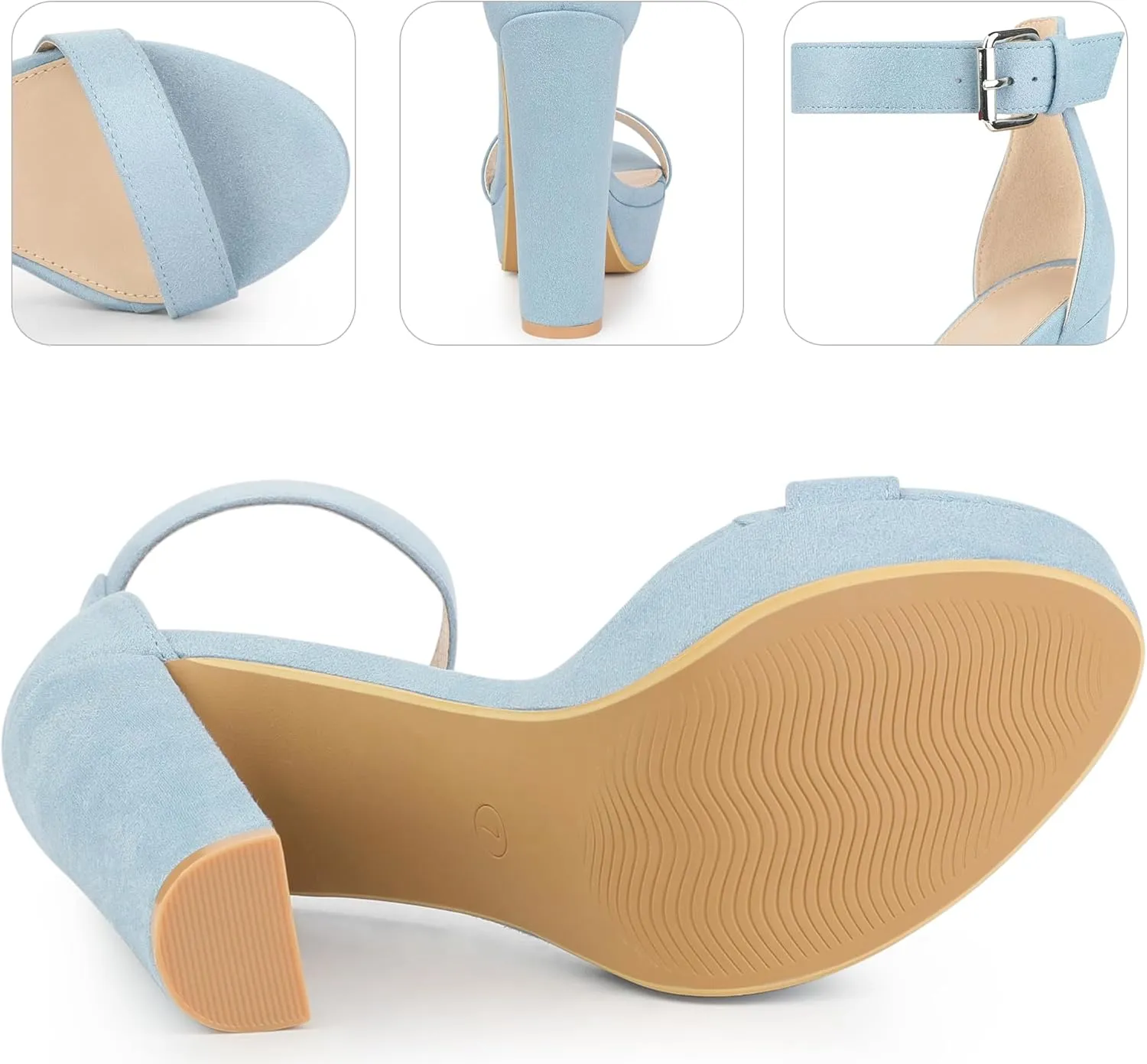 Perphy Platform High Heel Ankle Strap Chunky Heels Platform Heel Sandals for Women