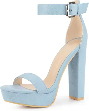 Perphy Platform High Heel Ankle Strap Chunky Heels Platform Heel Sandals for Women