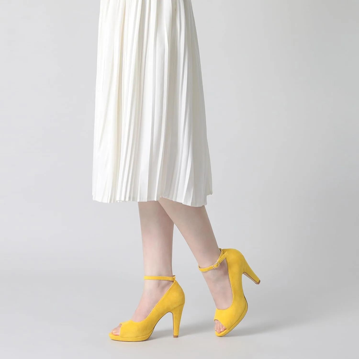 Perphy Platform Peep Toe Ankle Strap Stiletto Heel Dress Pumps Shoes for Women