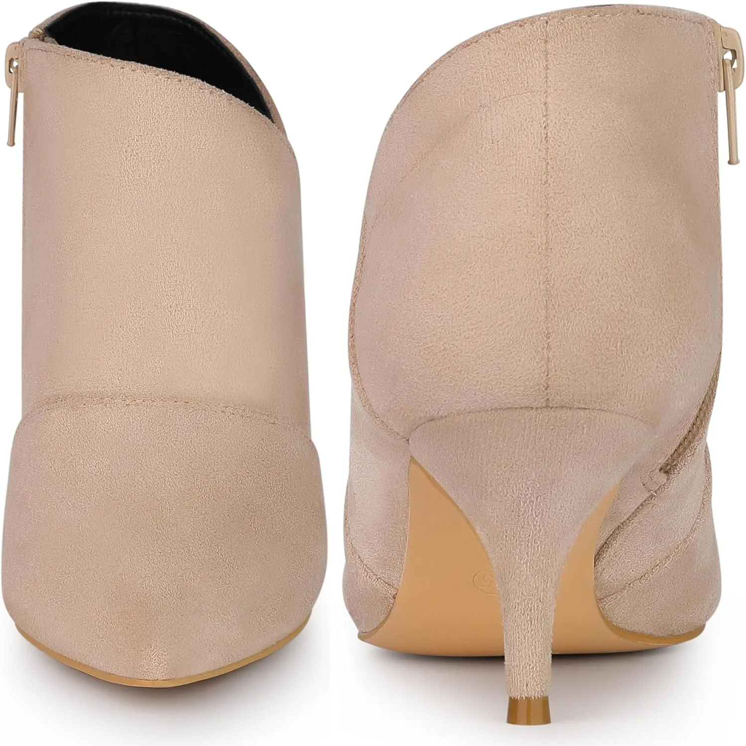 Perphy Pointed Toe Cutout Kitten Heel Ankle Booties for Women
