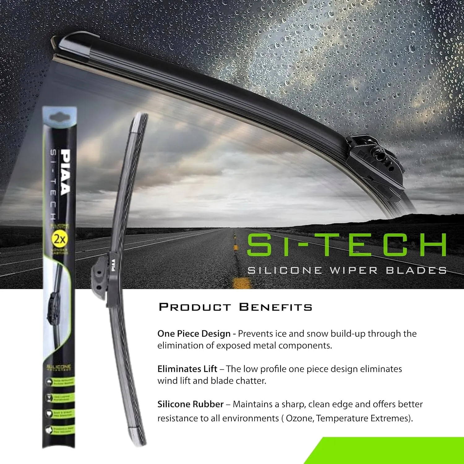 Piaa 97060 24-Inch (600mm) Si-Tech Silicone Wiper Blade, Premium All-Season OEM Windshield Wiper Replacement