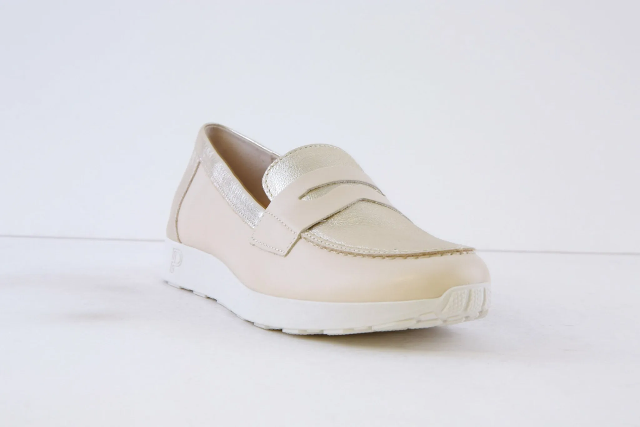 PITILLOS - 10421 SLIP-ON SHOE - CREAM/GOLD