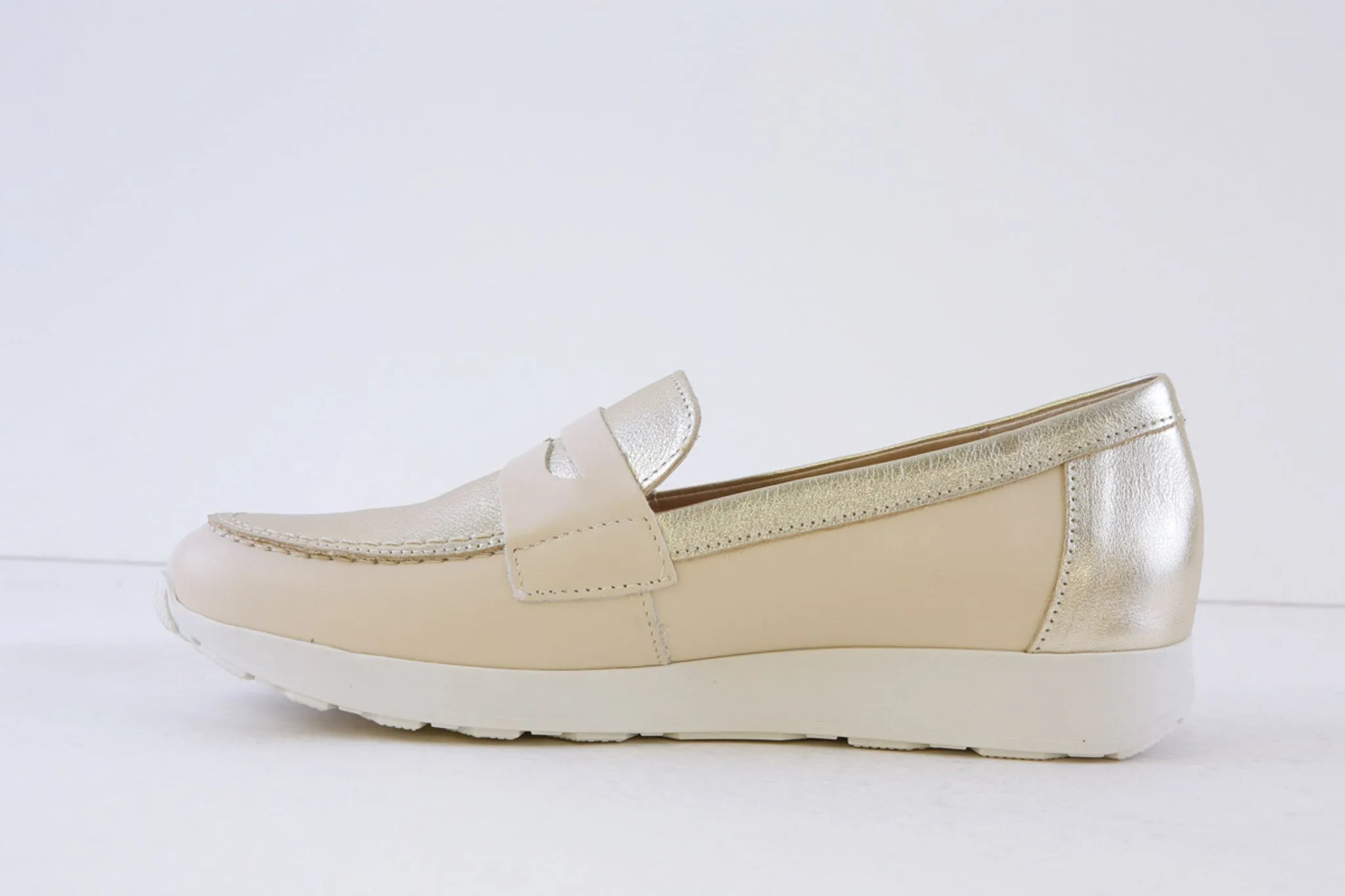 PITILLOS - 10421 SLIP-ON SHOE - CREAM/GOLD