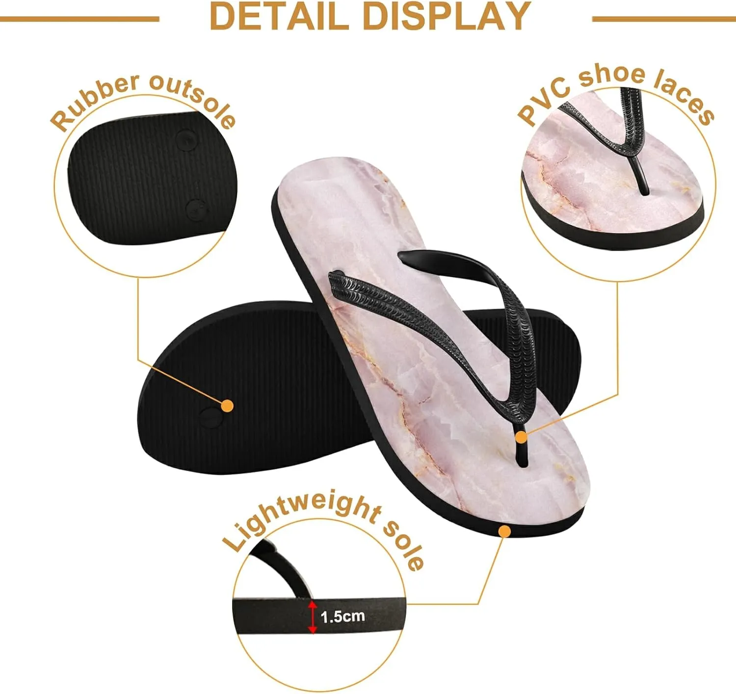 Poeticcity Flip Sandal Men Women Flip Flops for Hotel Spa Home Slippers Bedroom Travel S-XXL