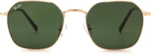 Pro Acme Classic Sunglasses for Women Men Hexagonal Flat Metal Frame Trendy Square Shades Sunglasses 100% Real Glass Lens
