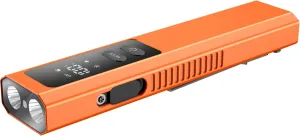 PRO EDC Flashlight Flat with Green Beam, UV Light and 500LM White Light LED Combo, IPX4, Portable Pocket Flash Lights with Magnet for Outdoors Camping and Travel (Orange)