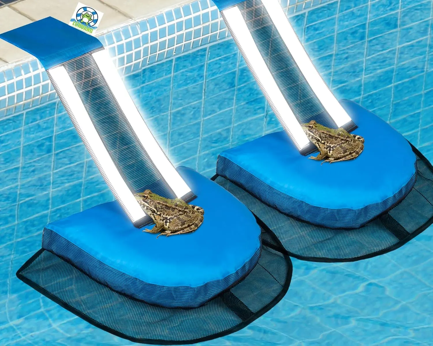 Pro Pool Animal Critter Escape Ramp 2Pcs Frog Saver Pads Ladder for Swimming Pools Lily Pad for Frogs Float Life Saving Wildlife Duck Duckling Creature Rescue Bridge Log Maintenance Kits Accessories