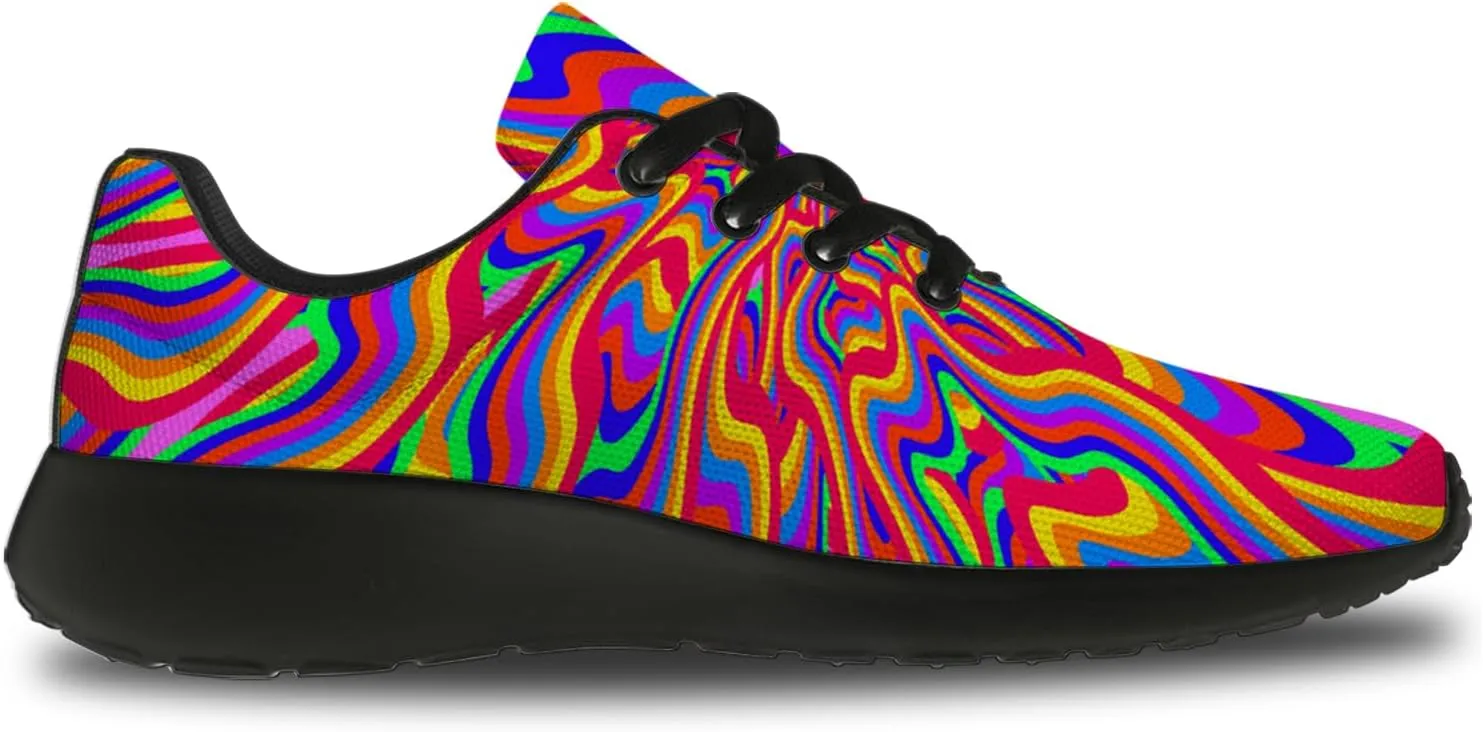 Psychedelic Shoes for Men Women Running Tennis Gym Shoes Athletic Walking Sneakers Gifts for Boyfriend Girlfriend