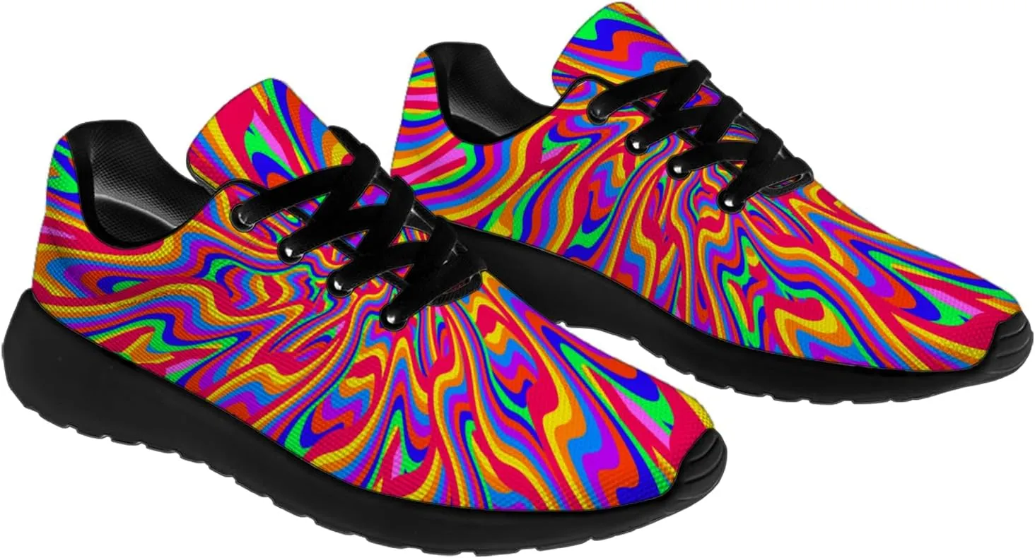 Psychedelic Shoes for Men Women Running Tennis Gym Shoes Athletic Walking Sneakers Gifts for Boyfriend Girlfriend