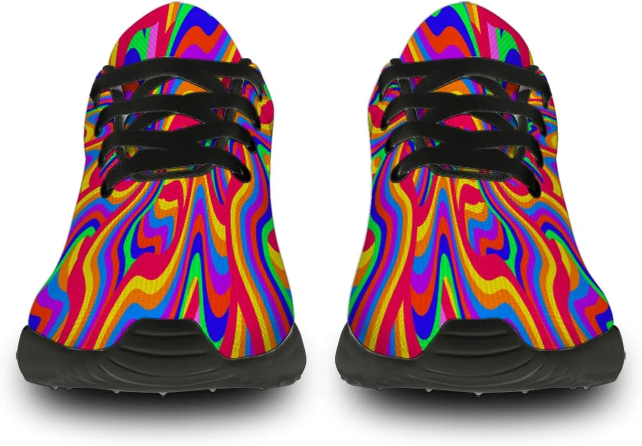 Psychedelic Shoes for Men Women Running Tennis Gym Shoes Athletic Walking Sneakers Gifts for Boyfriend Girlfriend