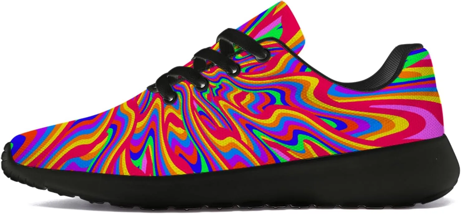 Psychedelic Shoes for Men Women Running Tennis Gym Shoes Athletic Walking Sneakers Gifts for Boyfriend Girlfriend