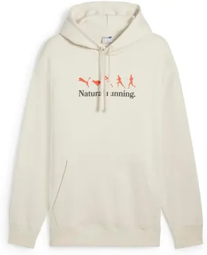 PUMA Mens Club De Course Graphic Hoodie Athletic Outerwear Casual Comfort Technology - White - Size L