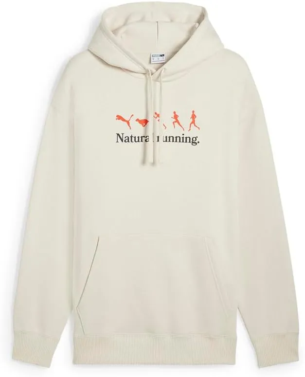 PUMA Mens Club De Course Graphic Hoodie Athletic Outerwear Casual Comfort Technology - White - Size L