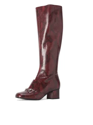 Python Horsebit Knee Boot - Chardonnay