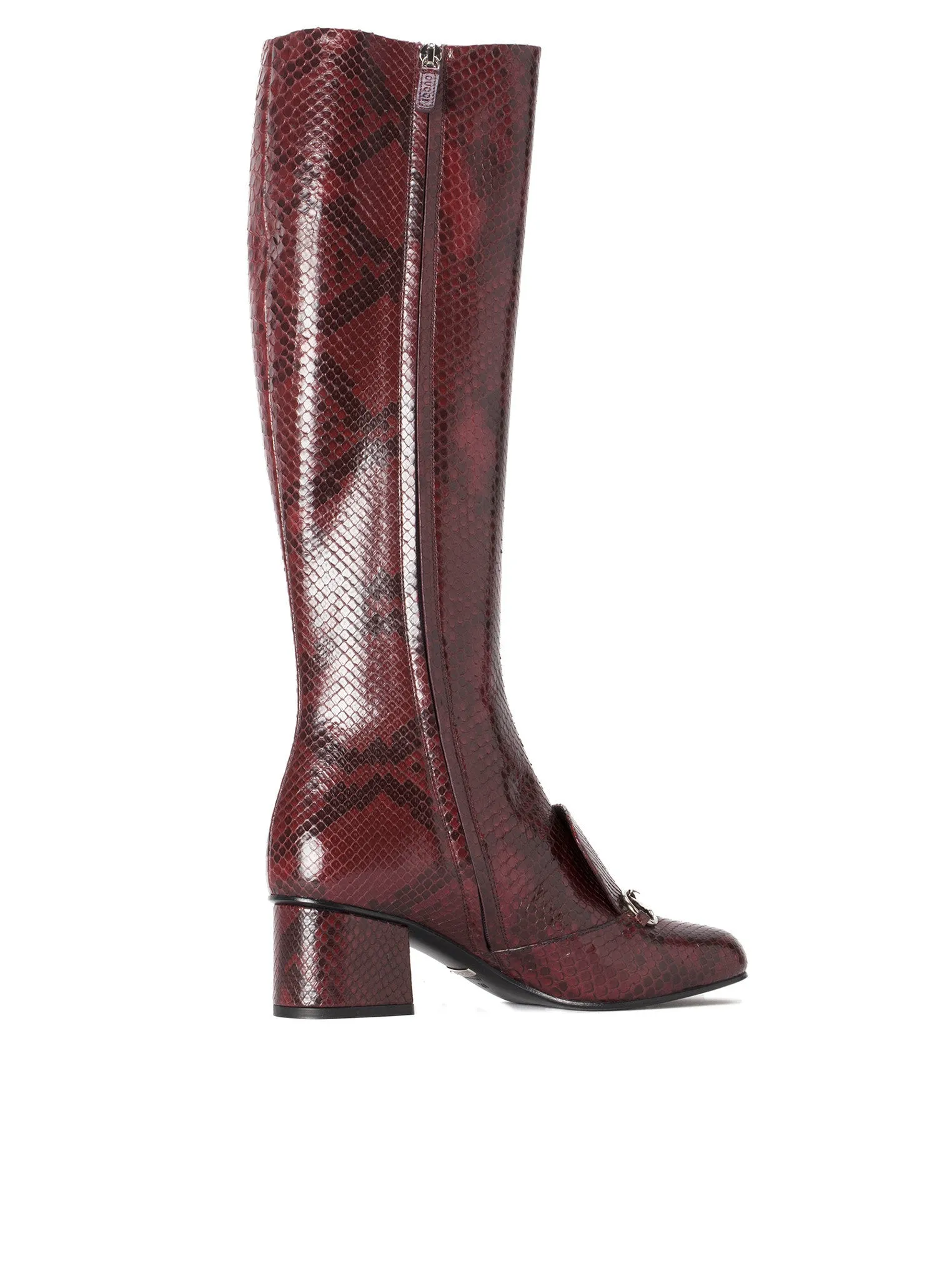 Python Horsebit Knee Boot - Chardonnay