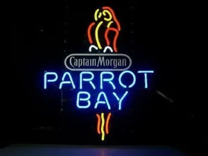 Queen Sense 20"x16" Captain Morgans Parrot Bay Neon Sign Light Man Cave Bar Pub Beer Gift Neon Lamp AMF390