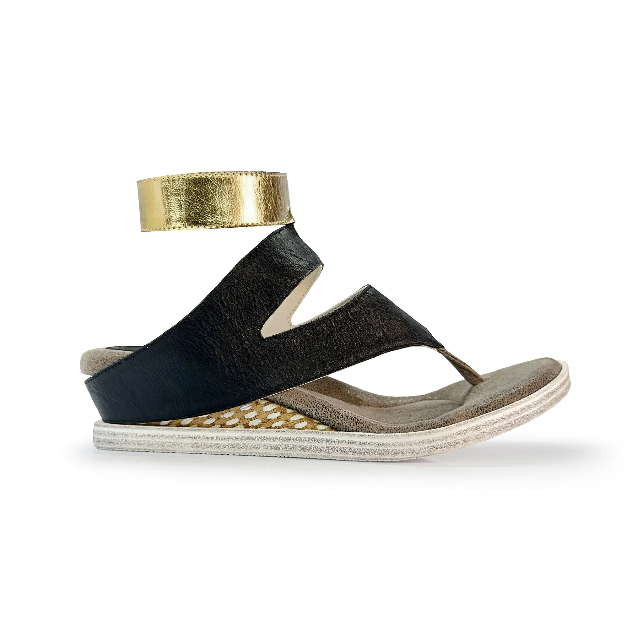 "As Is" - Lava 2 - Bone flips to Black - 4 Way Sandal