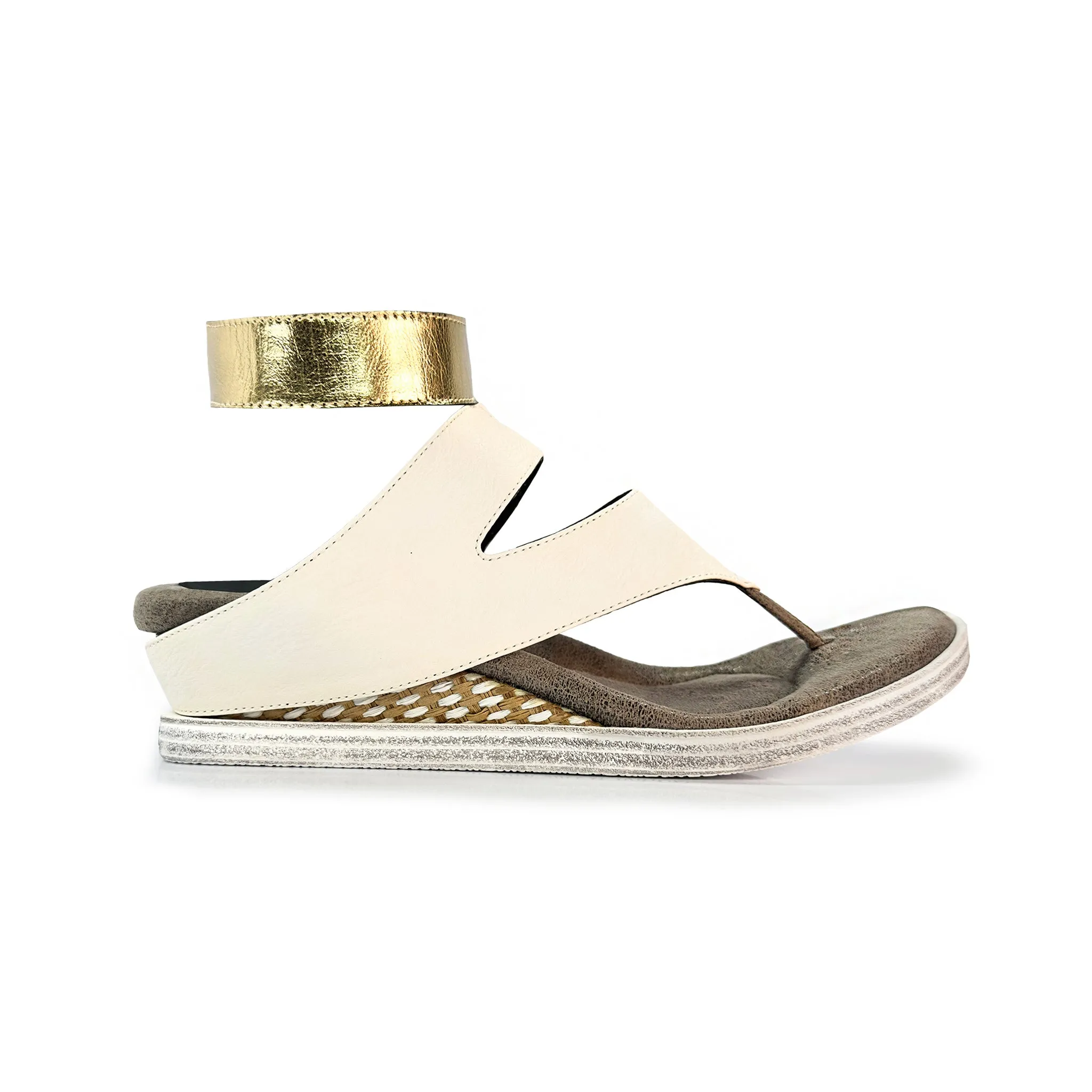 "As Is" - Lava 2 - Bone flips to Black - 4 Way Sandal