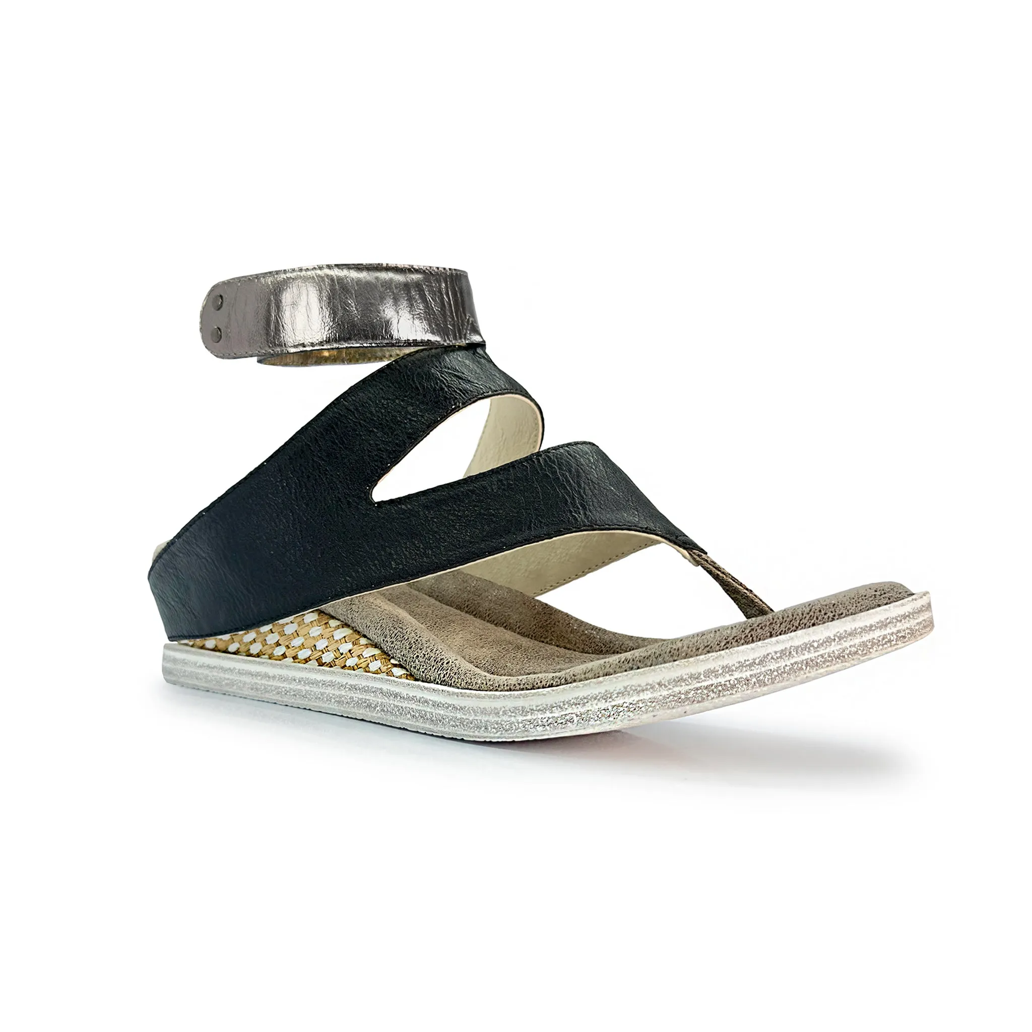 "As Is" - Lava 2 - Bone flips to Black - 4 Way Sandal