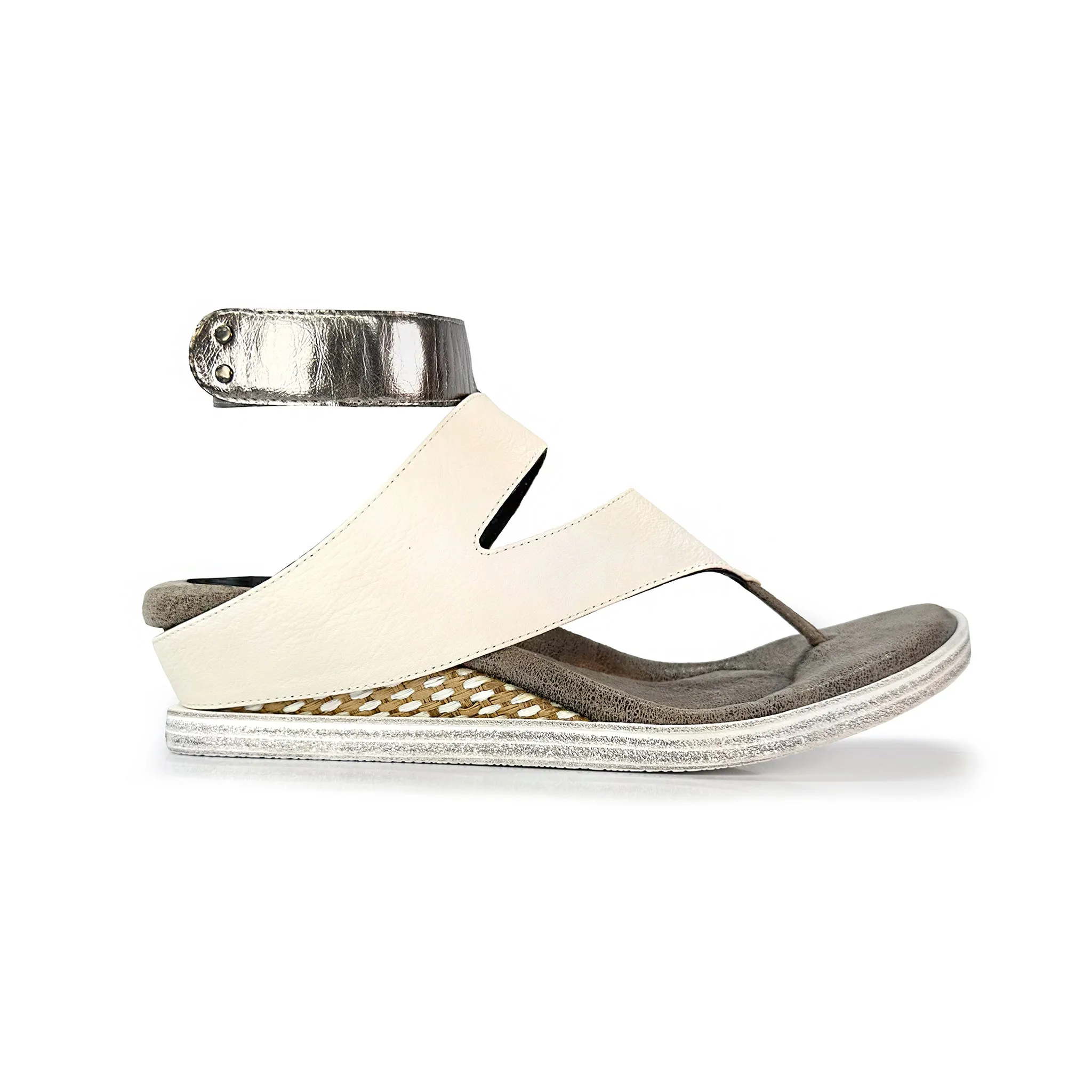 "As Is" - Lava 2 - Bone flips to Black - 4 Way Sandal