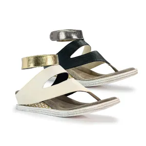 "As Is" - Lava 2 - Bone flips to Black - 4 Way Sandal