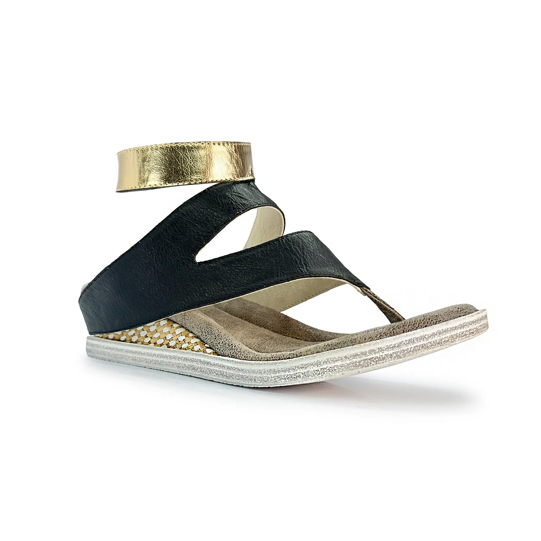 "As Is" - Lava 2 - Bone flips to Black - 4 Way Sandal