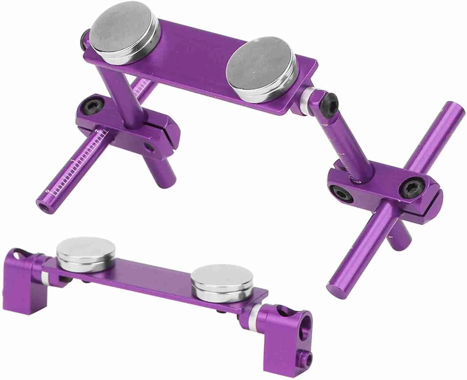 RC Magnetic Body Mount, Aluminum Alloy Magnetic Body Shell Mount with Installation Accessories Magnet RC Car Body Post for HSP 1/10 RC Racing Car (Purple)