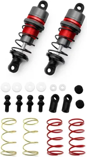 Rc Special Shock Absorber 1Pair 63Mm 1/10 Of Metal Hydraulic Shock Absorbers RC Remote Control Car Flat For Racing Drift Car Parts Accessories Upgrade Replacement Use(Red)