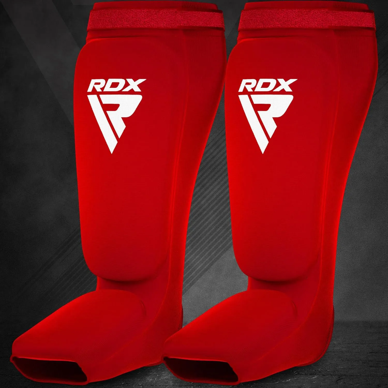 RDX Shin Guards Kickboxing Muay Thai, SATRA Approved, MMA Leg Instep Protection Pads, Sparring Training Martial Arts Boxing, Elasticated Padded Protector, Karate BJJ Taekwondo Gear, Men Women