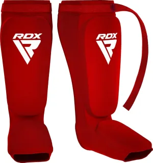RDX Shin Guards Kickboxing Muay Thai, SATRA Approved, MMA Leg Instep Protection Pads, Sparring Training Martial Arts Boxing, Elasticated Padded Protector, Karate BJJ Taekwondo Gear, Men Women