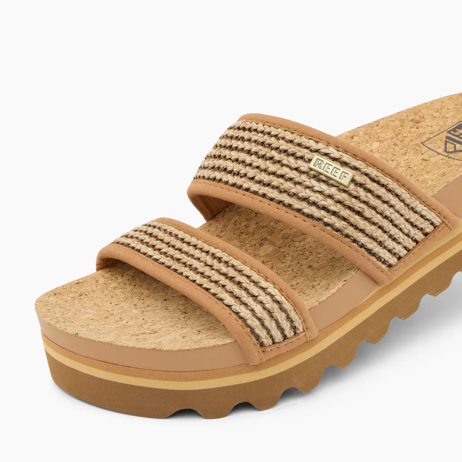 REEF Cushion Vista Hi Sandal-Chocolate Raffia