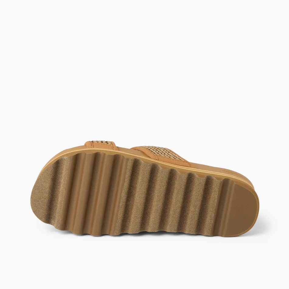 REEF Cushion Vista Hi Sandal-Chocolate Raffia