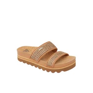 REEF Cushion Vista Hi Sandal-Chocolate Raffia