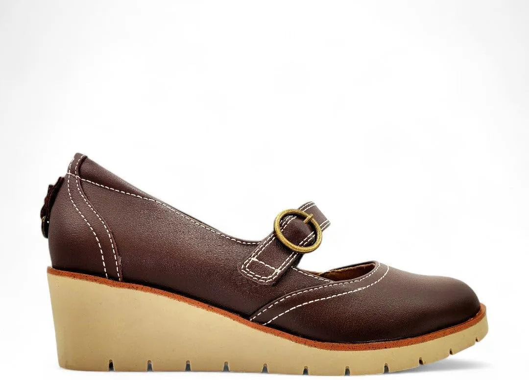 Revere Alicante Women's Leather Mary Janes - Orthotic-Friendly with Adjustable Strap and Cushioned Forefoot