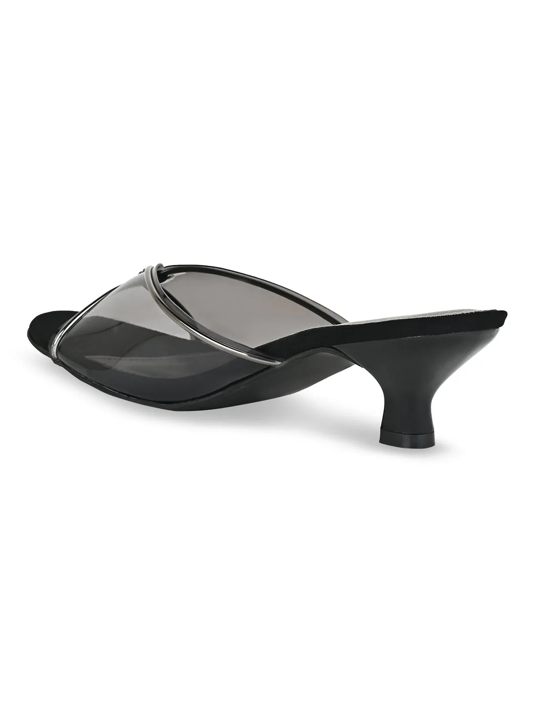 Rocia By Regal Black Women Vinyl Kitten Heel Sandal